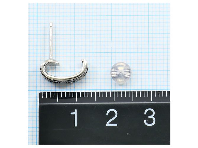 Autre Marque PT900 Platin Halbkreis-Ohrringe mit Diamant - Ansicht 5