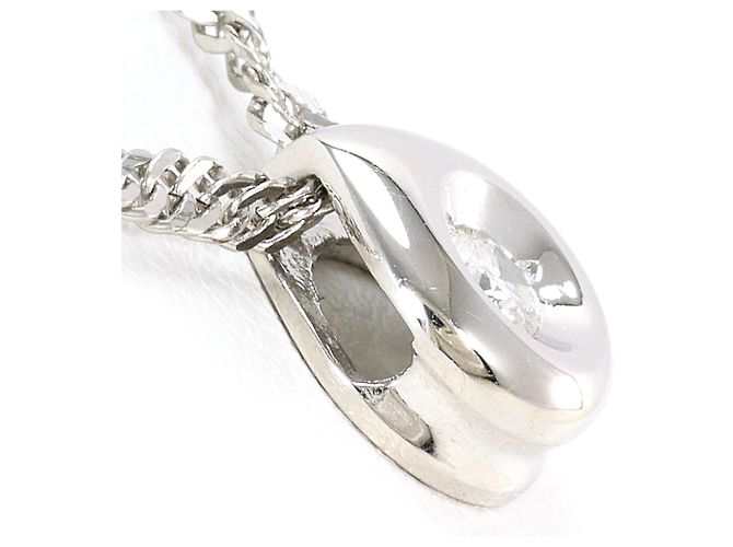 Autre Marque Platin-Halskette mit Diamant-Detail - Ansicht 2