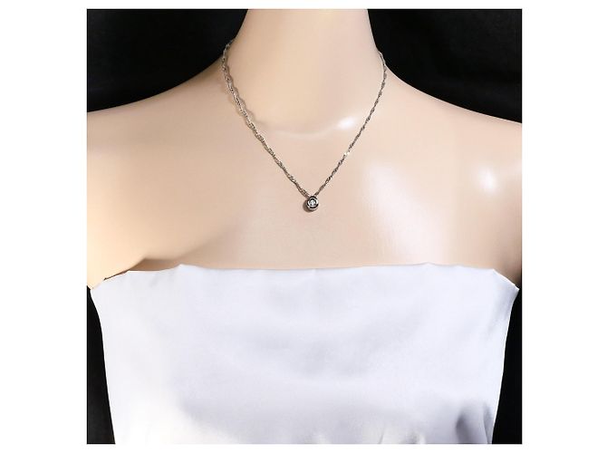 Autre Marque Platin-Halskette mit Diamant-Detail - Ansicht 6