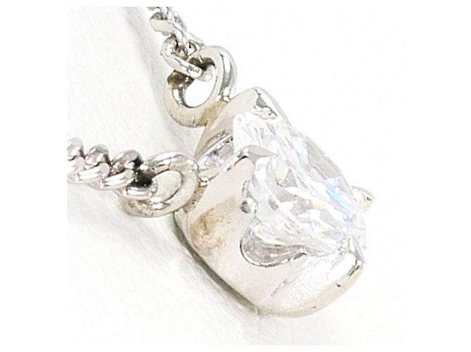 Autre Marque Platinhalskette mit Diamantanhänger - Ansicht 2
