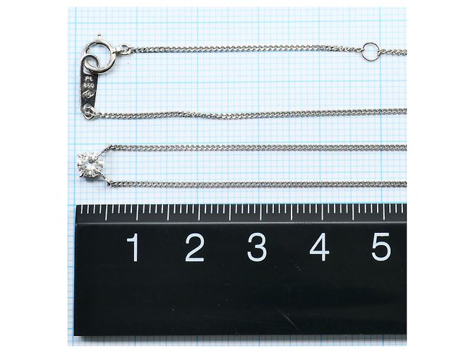 Autre Marque Platinhalskette mit Diamantanhänger - Ansicht 5