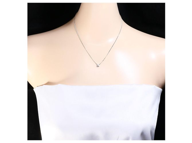 Autre Marque Platinhalskette mit Diamantanhänger - Ansicht 6