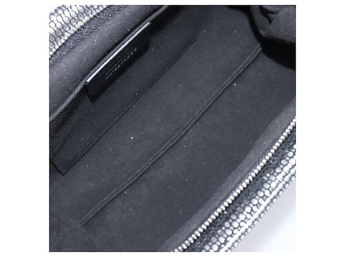 Borsa a tracolla in pelle Salvatore Ferragamo Gancini Chain Silver Auth hk4007V Argento - vista 11