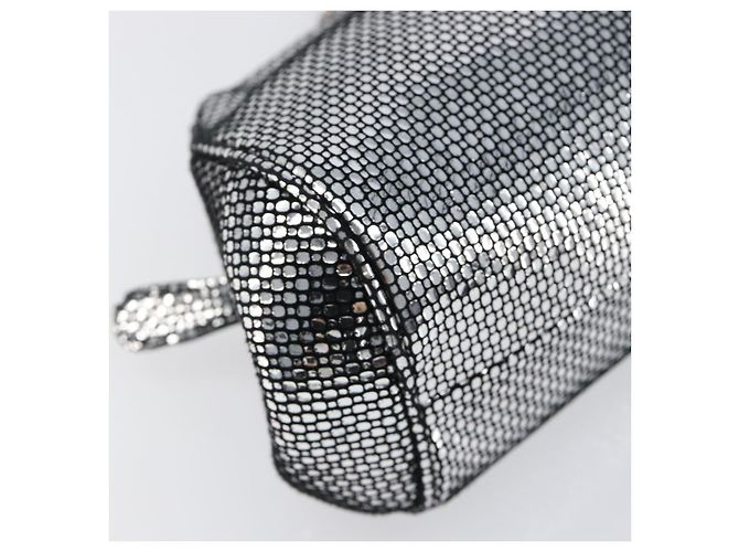 Borsa a tracolla in pelle Salvatore Ferragamo Gancini Chain Silver Auth hk4007V Argento - vista 15