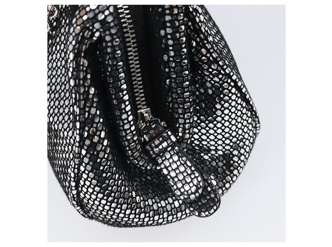 Borsa a tracolla in pelle Salvatore Ferragamo Gancini Chain Silver Auth hk4007V Argento - vista 18