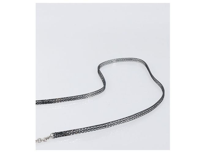 Borsa a tracolla in pelle Salvatore Ferragamo Gancini Chain Silver Auth hk4007V Argento - vista 8