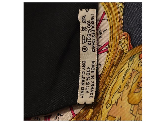 Hermès Foulard HERMES Carre 90 in Seta Blu Rosa Auth 198891 - vista 13