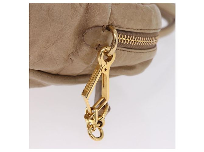 Borsa Miu Miu Vitellolux in pelle 2way Beige Tono Oro Auth 202110V - vista 10
