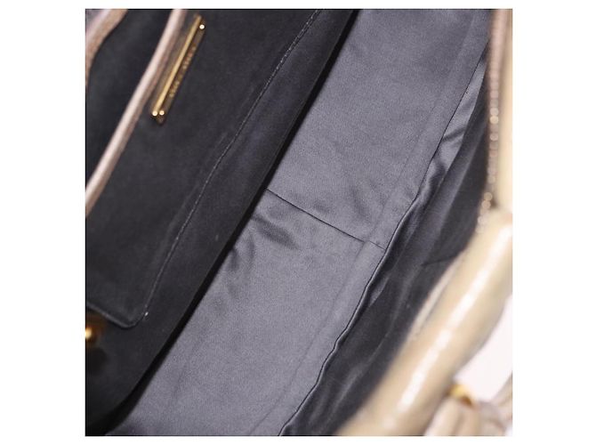 Borsa Miu Miu Vitellolux in pelle 2way Beige Tono Oro Auth 202110V - vista 11