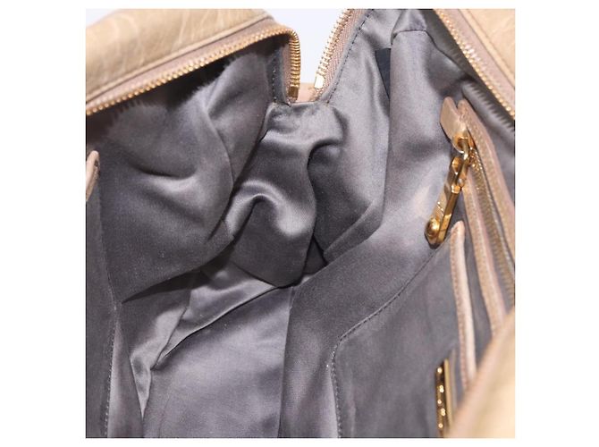Borsa Miu Miu Vitellolux in pelle 2way Beige Tono Oro Auth 202110V - vista 23
