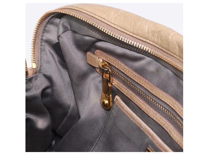 Borsa Miu Miu Vitellolux in pelle 2way Beige Tono Oro Auth 202110V - vista 24