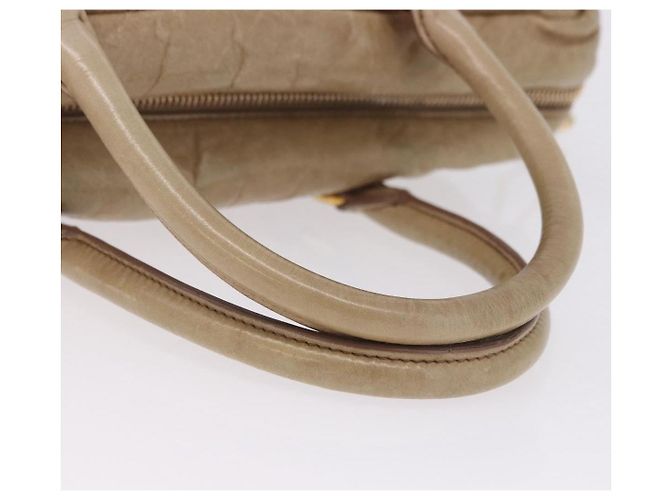 Borsa Miu Miu Vitellolux in pelle 2way Beige Tono Oro Auth 202110V - vista 7