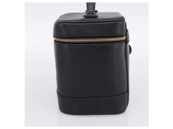 Borsa Vanity CHANEL COCO Mark Pelle Caviar Nero Oro CC Auth ka6003 D'oro - vista 4