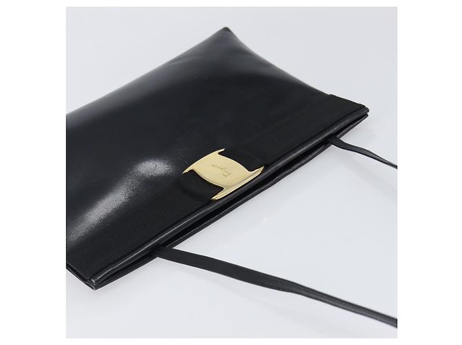 Borsa a tracolla Salvatore Ferragamo Vala in pelle nera e oro Auth 200983 Nero D'oro - vista 6