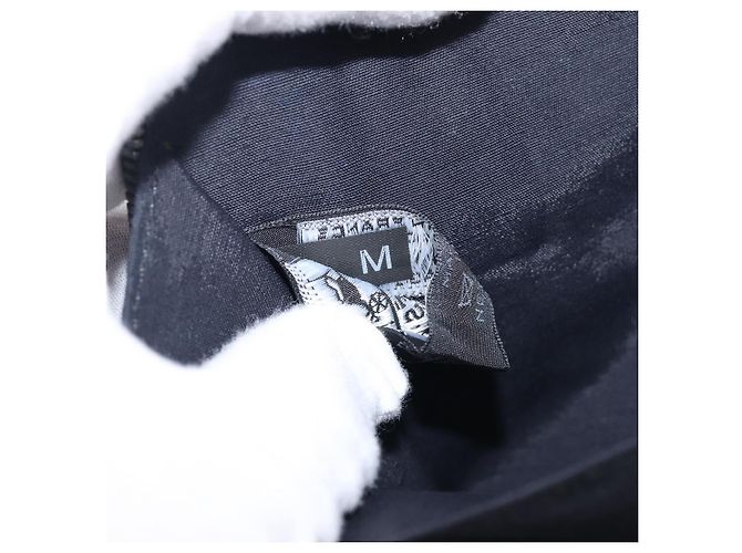 Hermès HERMES Fourre Tout Perth Wallet Cotton Black Silver Auth am12528A Nero Argento - vista 12