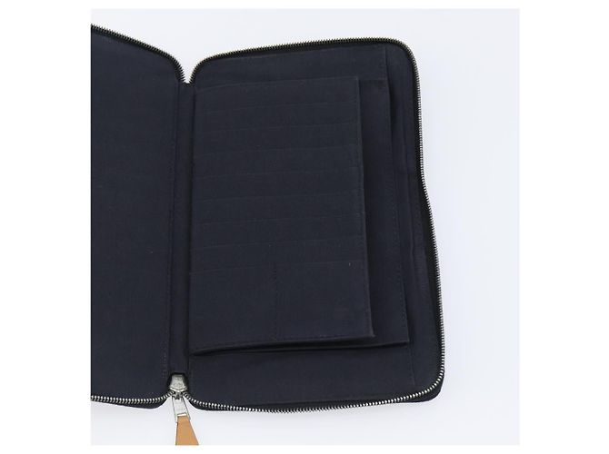 Hermès HERMES Fourre Tout Perth Wallet Cotton Black Silver Auth am12528A Nero Argento - vista 17