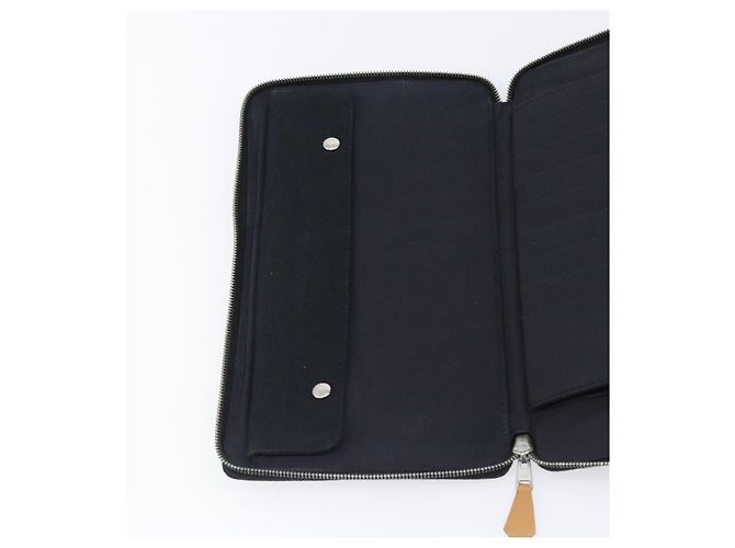 Hermès HERMES Fourre Tout Perth Wallet Cotton Black Silver Auth am12528A Nero Argento - vista 18