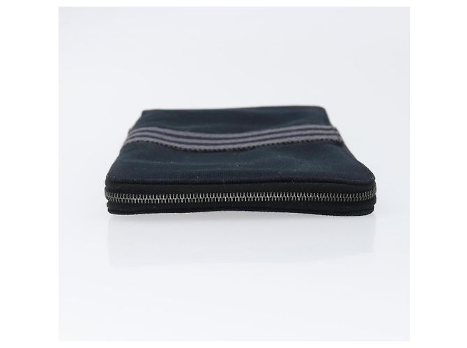Hermès HERMES Fourre Tout Perth Wallet Cotton Black Silver Auth am12528A Nero Argento - vista 3