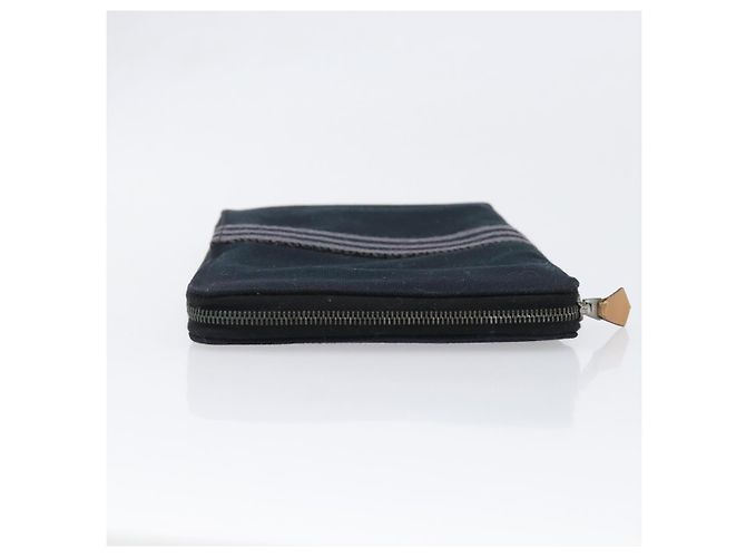 Hermès HERMES Fourre Tout Perth Wallet Cotton Black Silver Auth am12528A Nero Argento - vista 4