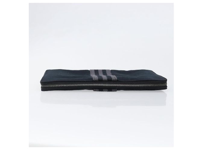 Hermès HERMES Fourre Tout Perth Wallet Cotton Black Silver Auth am12528A Nero Argento - vista 5