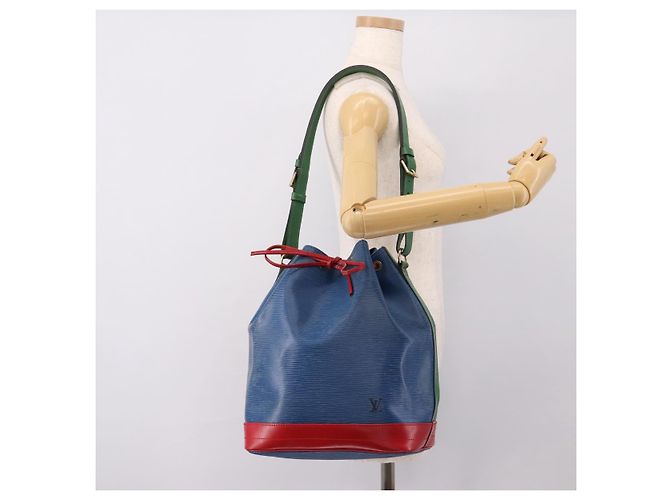 LOUIS VUITTON Borsa a tracolla Noe Epi Tricolor Blu Rosso Verde M44082 LV Auth 199974 - vista 19