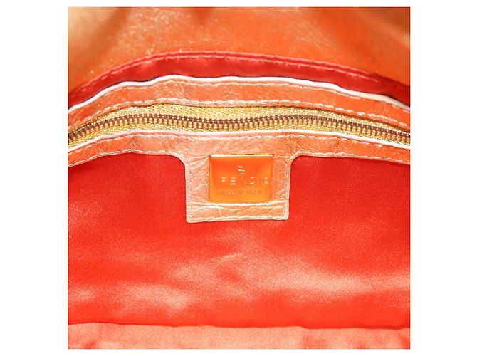 Borsa a tracolla FENDI Mamma Baguette in pelle Oro Argento Auth 199367A D'oro - vista 11