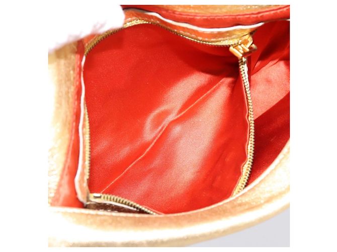 Borsa a tracolla FENDI Mamma Baguette in pelle Oro Argento Auth 199367A D'oro - vista 21