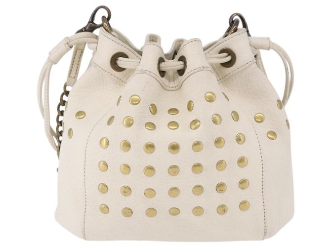 Borsa a tracolla BURBERRY Chain Purse Blue Label in pelle Bianca Auth 201916 Bianco - vista 13