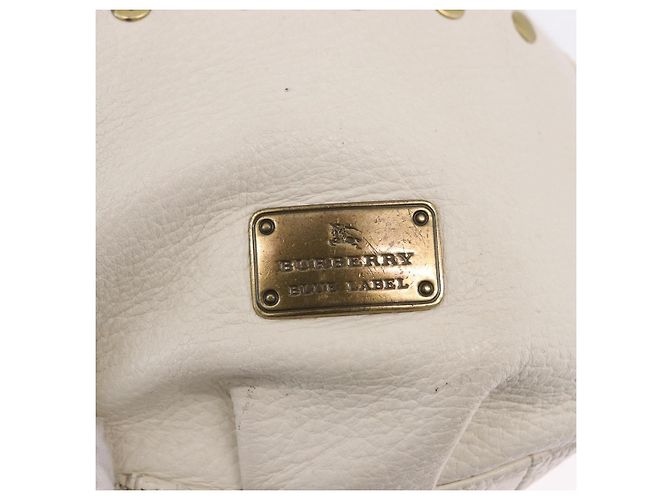 Borsa a tracolla BURBERRY Chain Purse Blue Label in pelle Bianca Auth 201916 Bianco - vista 17