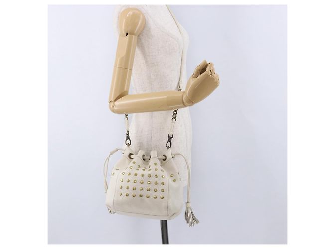 Borsa a tracolla BURBERRY Chain Purse Blue Label in pelle Bianca Auth 201916 Bianco - vista 23