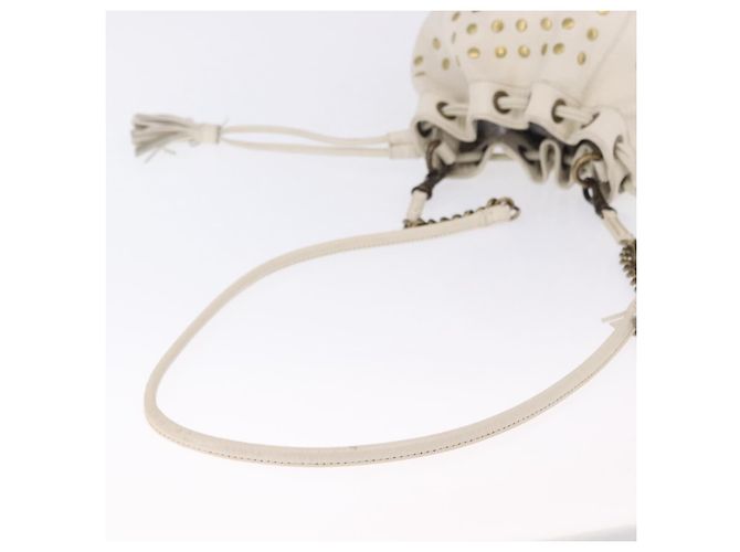 Borsa a tracolla BURBERRY Chain Purse Blue Label in pelle Bianca Auth 201916 Bianco - vista 8