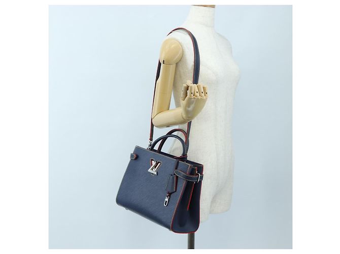 Borsa Tote LOUIS VUITTON Epi Twist Tote Bag Blue M54980 LV Auth 199938M - vista 29