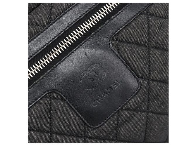Borsa Tote CHANEL Cococoon Canvas Black Silver CC Auth bs36844 Nero Argento - vista 20