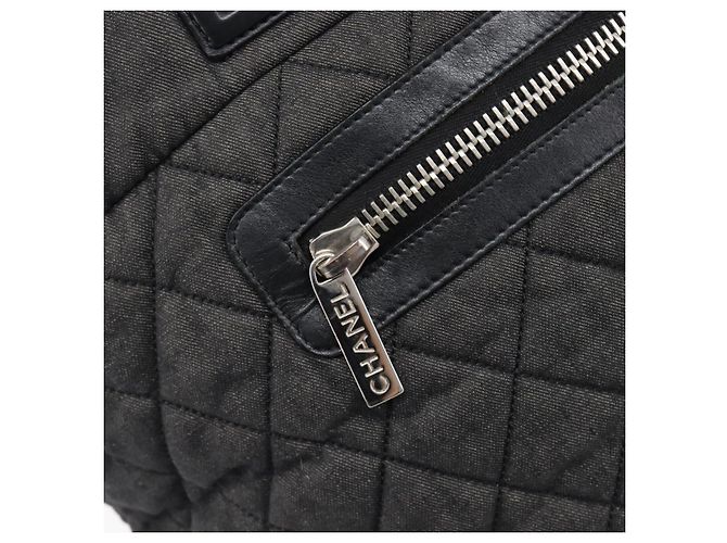 Borsa Tote CHANEL Cococoon Canvas Black Silver CC Auth bs36844 Nero Argento - vista 21