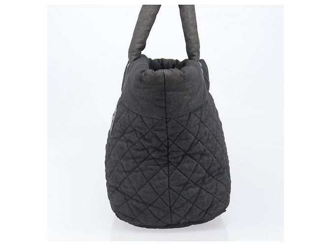 Borsa Tote CHANEL Cococoon Canvas Black Silver CC Auth bs36844 Nero Argento - vista 3