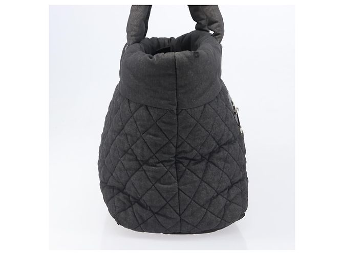 Borsa Tote CHANEL Cococoon Canvas Black Silver CC Auth bs36844 Nero Argento - vista 4