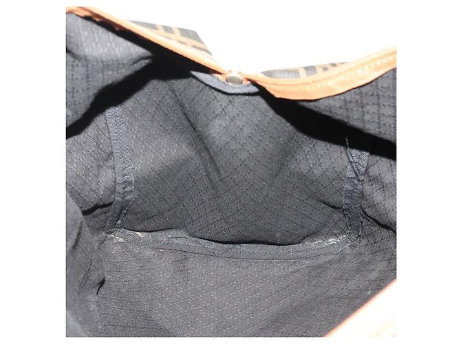 Borsa Boston FENDI Zucca Canvas PVC Marrone Nero Auth 197724 - vista 19