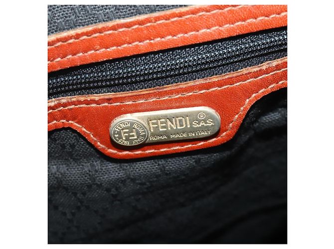 Borsa Boston FENDI Zucca Canvas PVC Marrone Nero Auth 197724 - vista 20