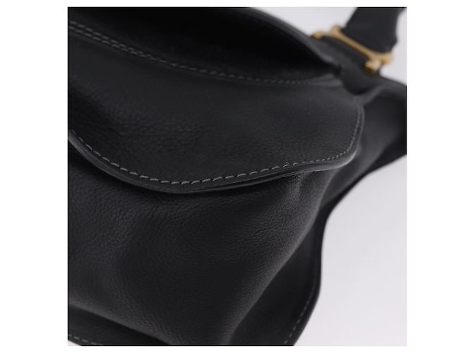 Chloé Borsa Chloe Mercy in pelle nera e oro Auth 201985V Nero D'oro - vista 14