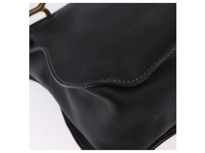 Chloé Borsa Chloe Mercy in pelle nera e oro Auth 201985V Nero D'oro - vista 15