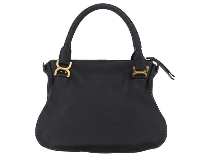 Chloé Borsa Chloe Mercy in pelle nera e oro Auth 201985V Nero D'oro - vista 2