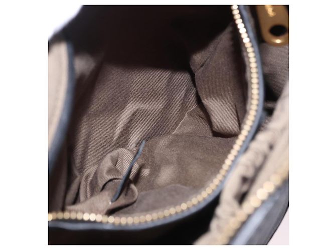 Chloé Borsa Chloe Mercy in pelle nera e oro Auth 201985V Nero D'oro - vista 21
