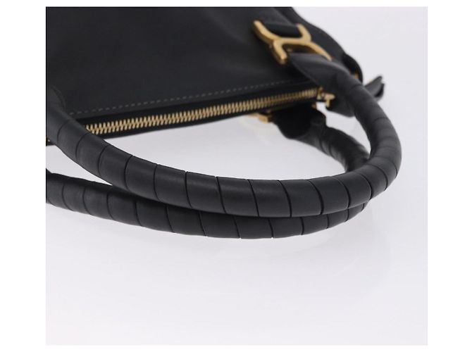 Chloé Borsa Chloe Mercy in pelle nera e oro Auth 201985V Nero D'oro - vista 7