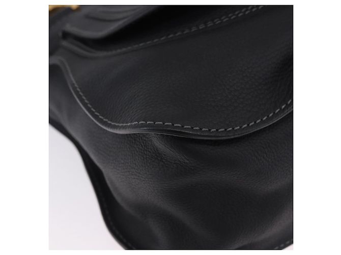 Chloé Borsa Chloe Mercy in pelle nera e oro Auth 201985V Nero D'oro - vista 9