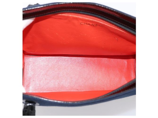 Borsa a tracolla CHANEL Canvas Navy Silver CC Auth bs36818 Argento Blu navy - vista 10