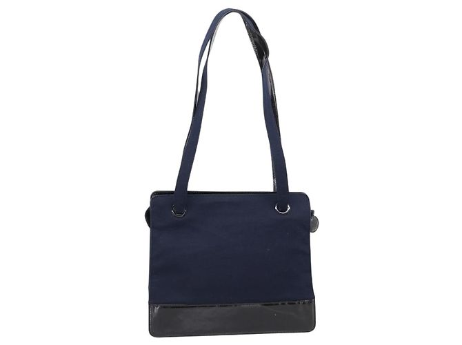 Borsa a tracolla CHANEL Canvas Navy Silver CC Auth bs36818 Argento Blu navy - vista 2