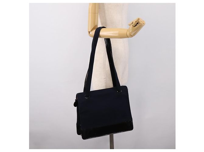 Borsa a tracolla CHANEL Canvas Navy Silver CC Auth bs36818 Argento Blu navy - vista 26