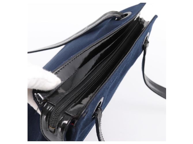 Borsa a tracolla CHANEL Canvas Navy Silver CC Auth bs36818 Argento Blu navy - vista 6