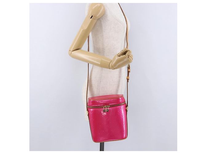 LOUIS VUITTON Monogram Vernis Sullivan Vertical Fuchsia Pink M91259 Auth 200199V Rosa Fuschia - vista 24