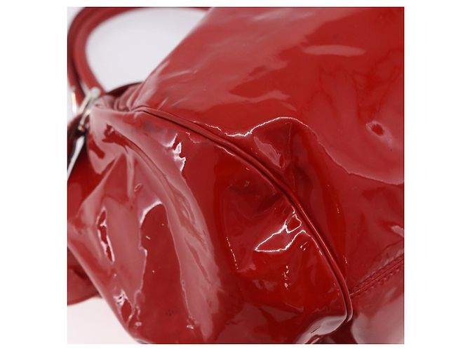 Borsa Salvatore Ferragamo Gancini in vernice Rossa Argento Auth BA15486 Rosso - vista 15